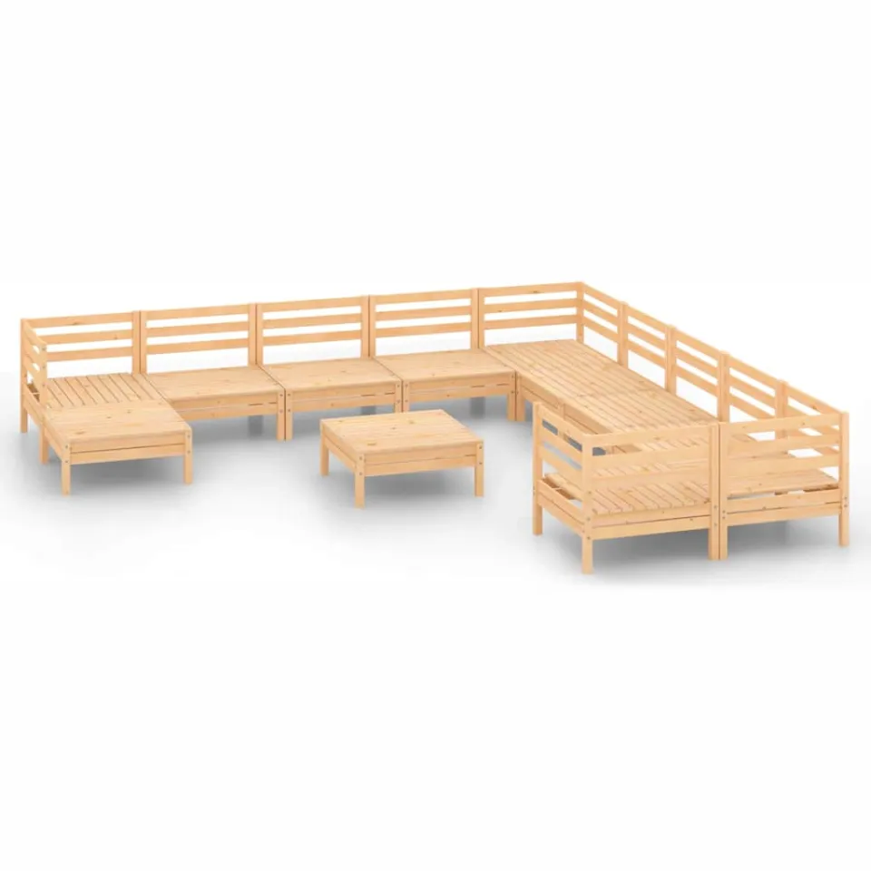 vidaXL 12-delige Loungeset massief grenenhout bruin, foto 3