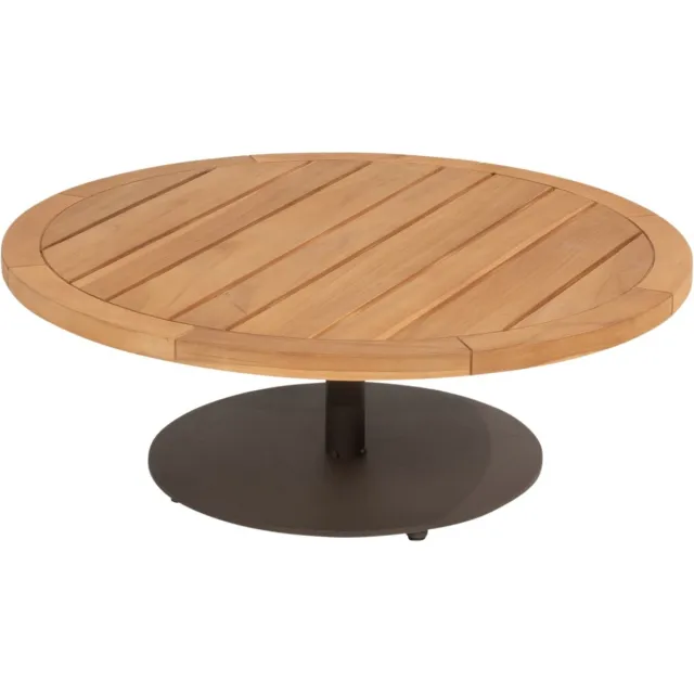 4 Seasons Outdoor Volta Teak Salontafel Terre - Ø80 cm Bruin / Terre, Groen