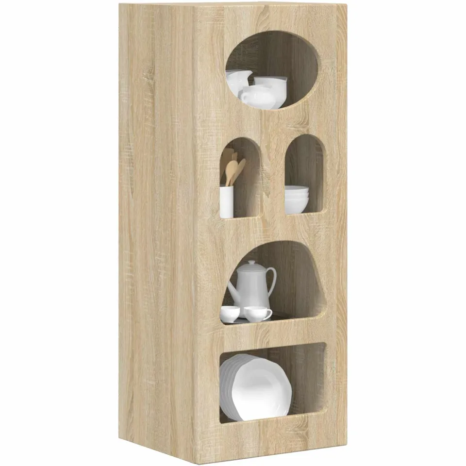 vidaXL Dressoir ELST Sonoma Eiken 40 x 35 x 100,5 cm Bewerkt hout Bruin