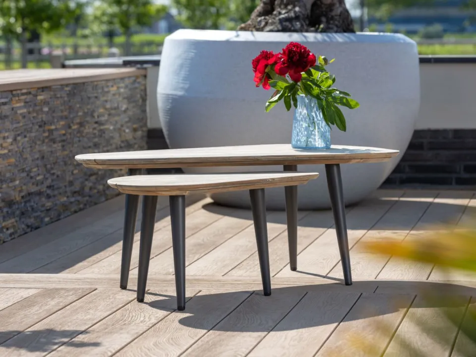 ROUGH Furniture ROUGH-K lounge tuintafel 43x75x40cm taupe, foto 4