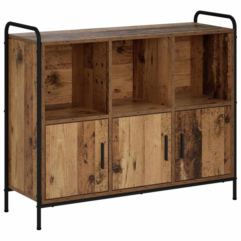 vidaXL Dressoir Oud hout 97 x 33 x 81 cm Bewerkt hout bruin, foto 3