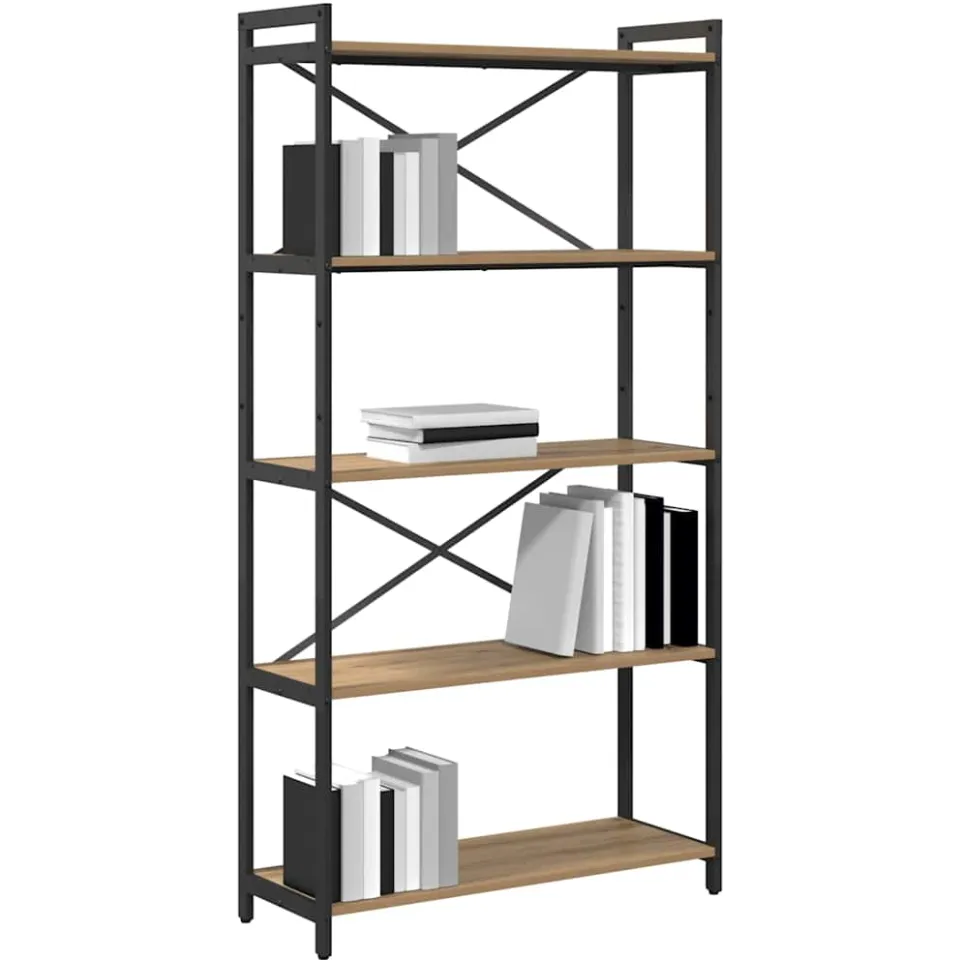 vidaXL Boekenkast 80 x 30 x 155 cm Bewerkt hout Artisan Eiken Bruin