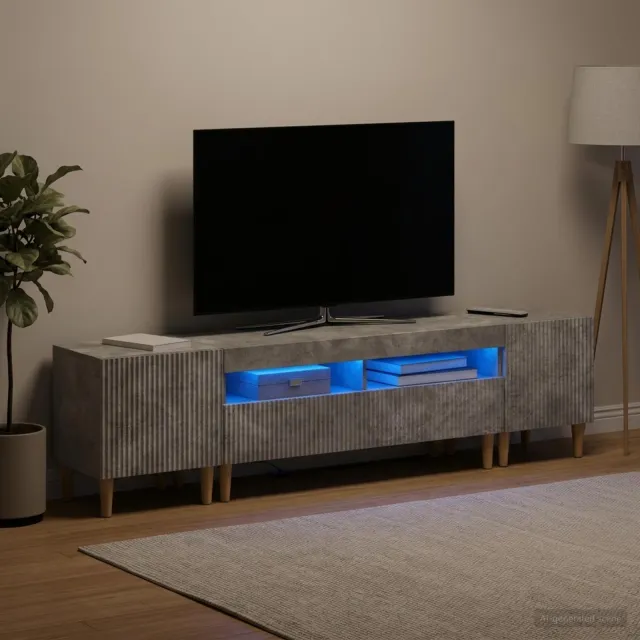 vidaXL 3-delige LED TV-kast ARNHEM 3 st Betongrijs Bewerkt hout