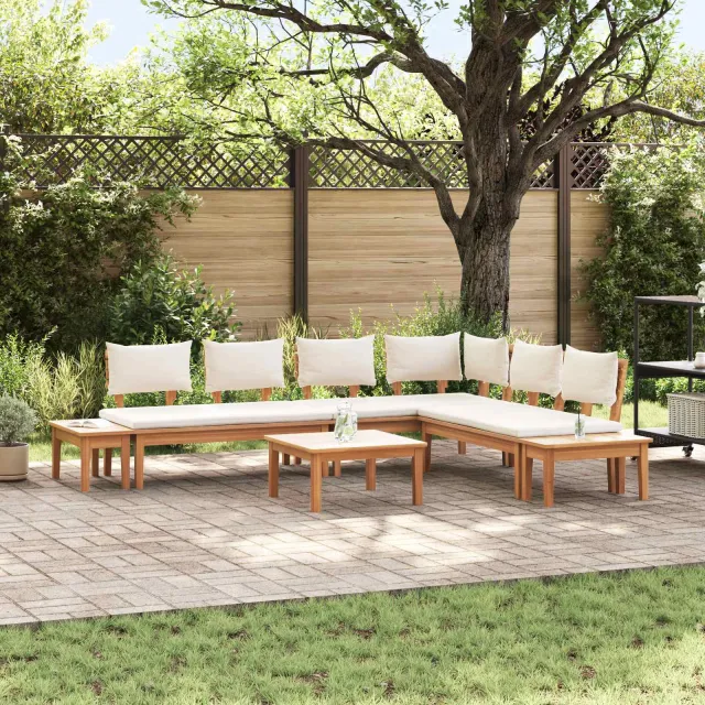 vidaXL Tuinbankenset 4 st Bruin en Crème