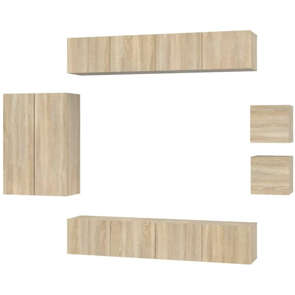 vidaXL 8-delige Tv-meubelset bewerkt hout sonoma eikenkleurig, foto 3