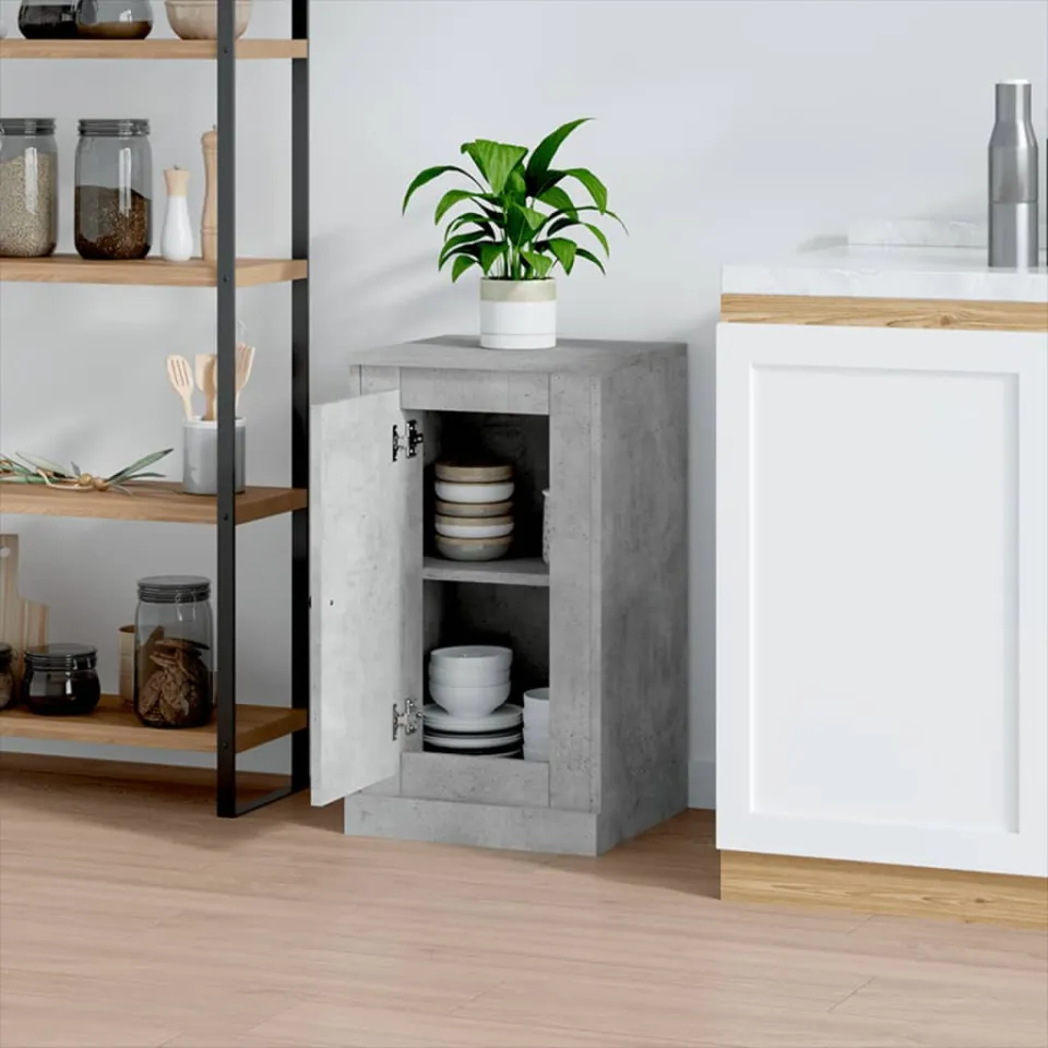 vidaXL Dressoir 37,5x35,5x67,5 cm bewerkt hout betongrijs grijs, foto 3