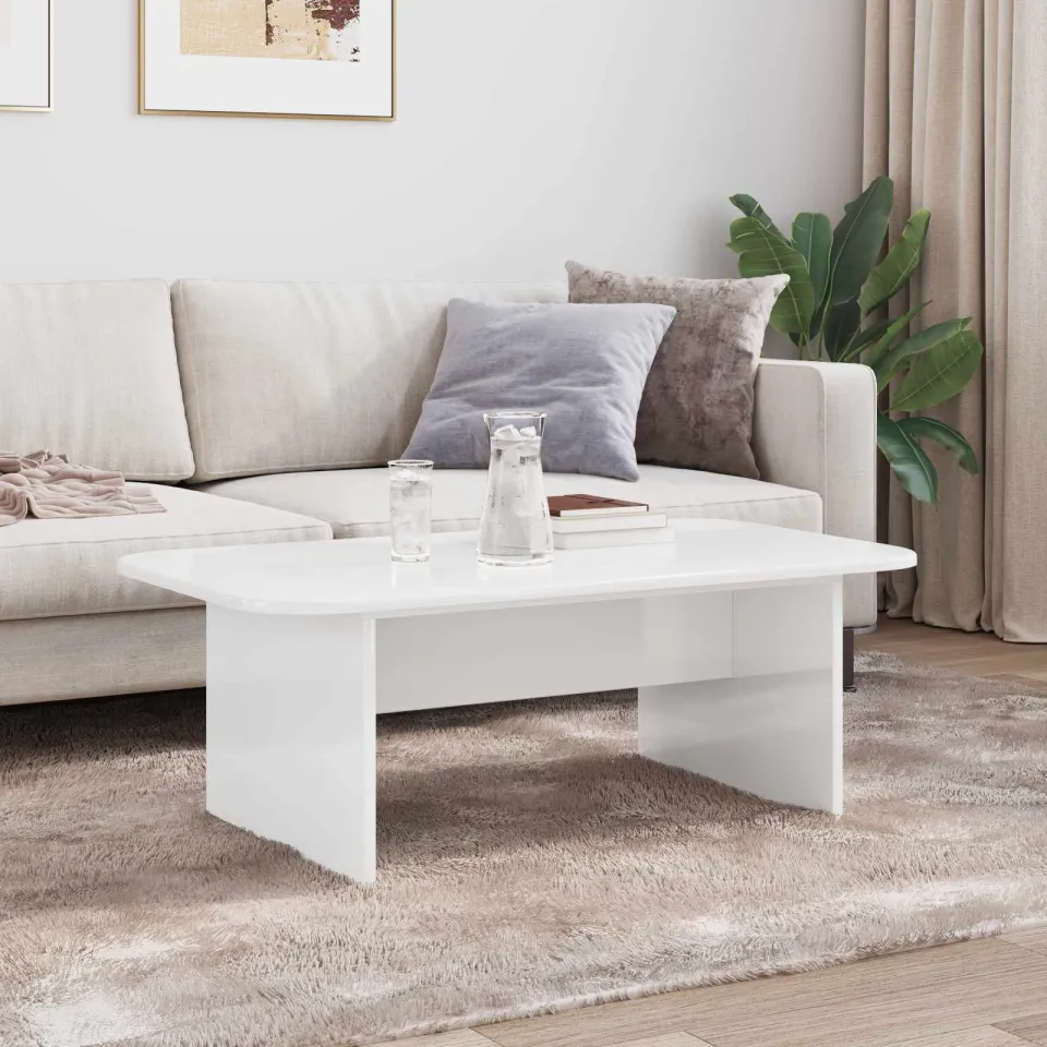 vidaXL Salontafel Hoogglans wit 93 x 53 x 33 cm Bewerkt hout, foto 3