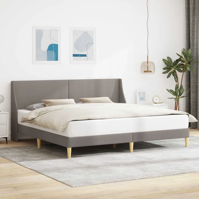 vidaXL Bedframe Effen met hoofdeinde aansluitplaat Taupe