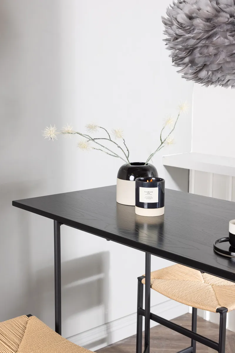 Nest living Roan metalen barkruk zwart - met rotan zitting - 66 cm, foto 3