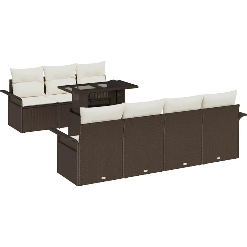 vidaXL Tuin Sofa Set 8 st Bruin [Synthetisch]: Poly Rattan