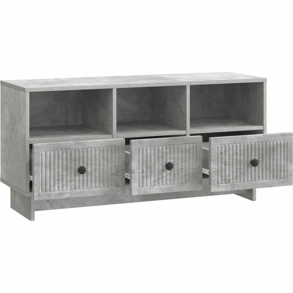 vidaXL TV-kast met lade Betongrijs 102 x 34,5 x 50 cm Bewerkt hout grijs, foto 4