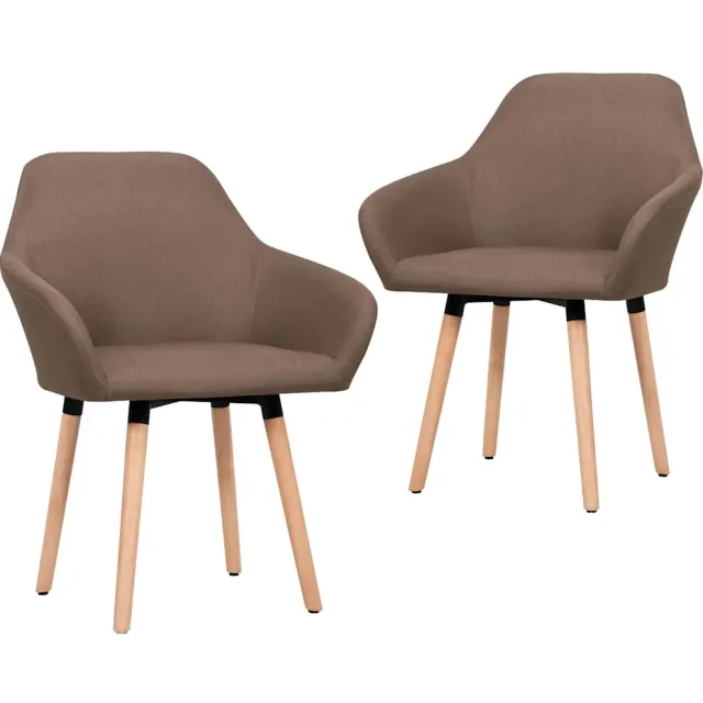 vidaXL Eetkamerstoelen 2 st stof bruin