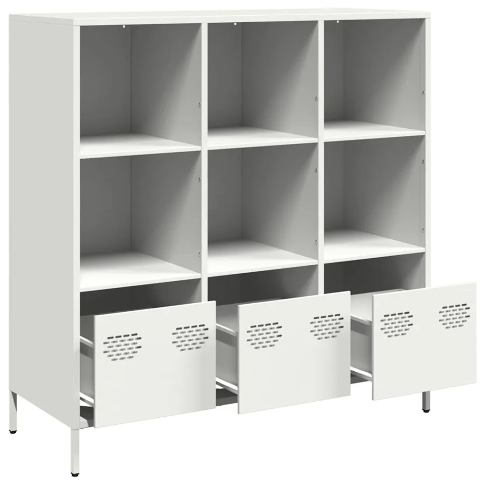 vidaXL Hoge kast 101,5x39x103,5 cm staal wit, foto 4