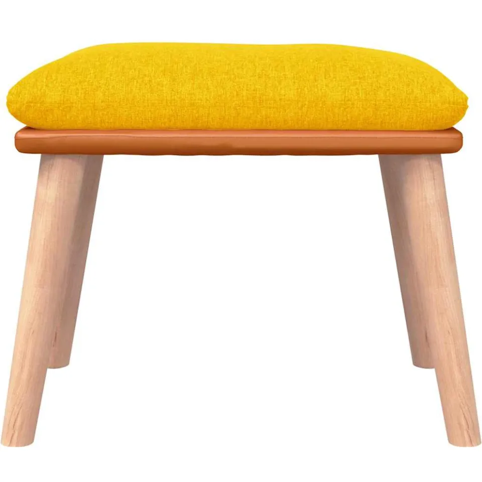 vidaXL Voetenbank 45x29,5x35 cm stof en kunstleer mosterdgeel, foto 3