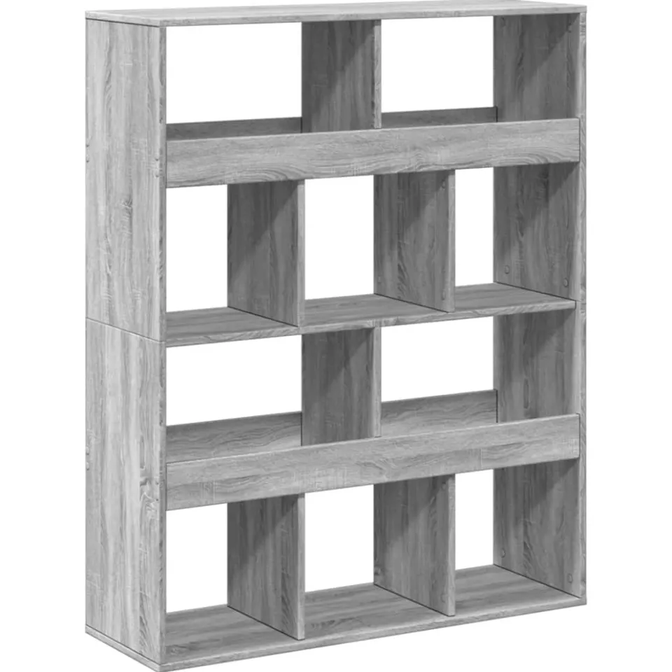 vidaXL Boekenkast 100x33x125,5 cm bewerkt hout grijs sonoma eikenkleur, foto 3