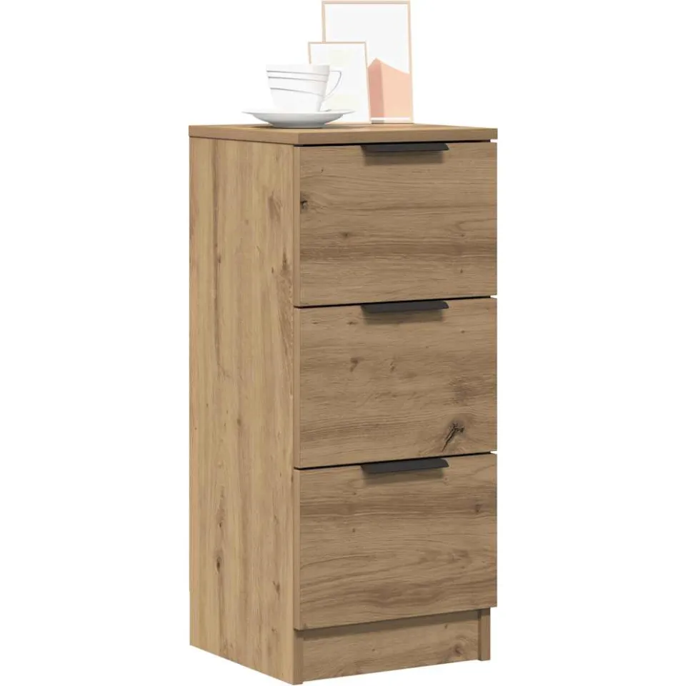 vidaXL Dressoirs 2 st 30x30x70 cm bewerkt hout artisanaal eikenkleur Bruin