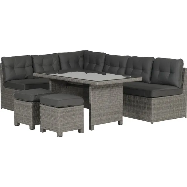 Garden Impressions Coral lounge/dining set 5-delig - organic grey Grijs