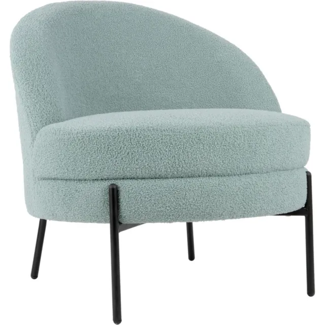 Leitmotiv Stoel Noble Teddy Curl - Blauw - 75x73x73cm - Modern