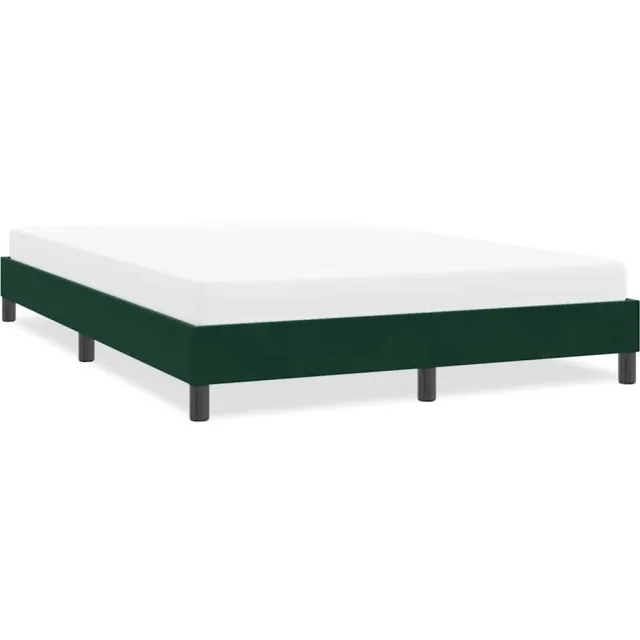 vidaXL Bedframe zonder matras 160x220 cm fluweel donkergroen