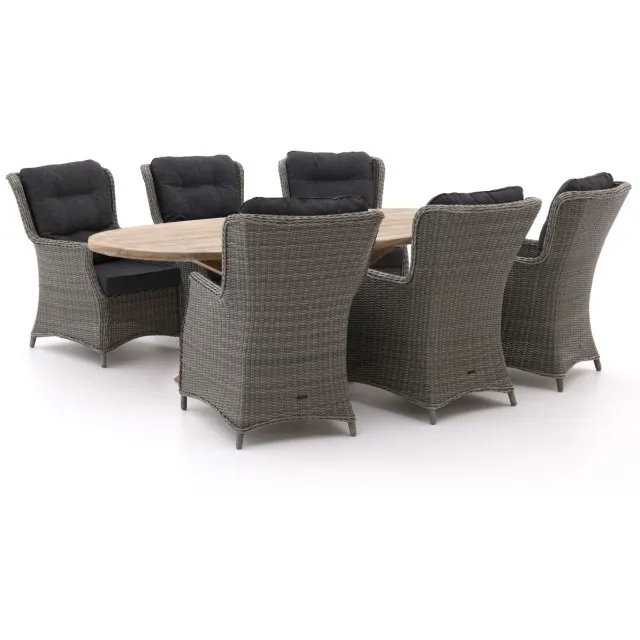 Intenso Furniture Intenso Milano/ROUGH-Y Ellips 240cm dining-lounge tuinset 7-delig Grijs
