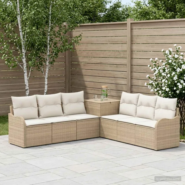 vidaXL Bankstel 7 st Beige en Crème Wit 121 x 62 x 69 cm