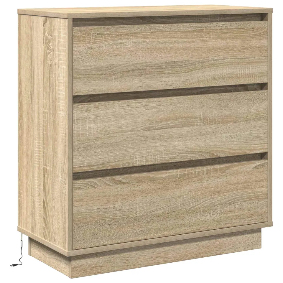 vidaXL Nachtkastje Sonoma Eiken 71 x 34,5 x 75 cm Bewerkt hout, foto 3
