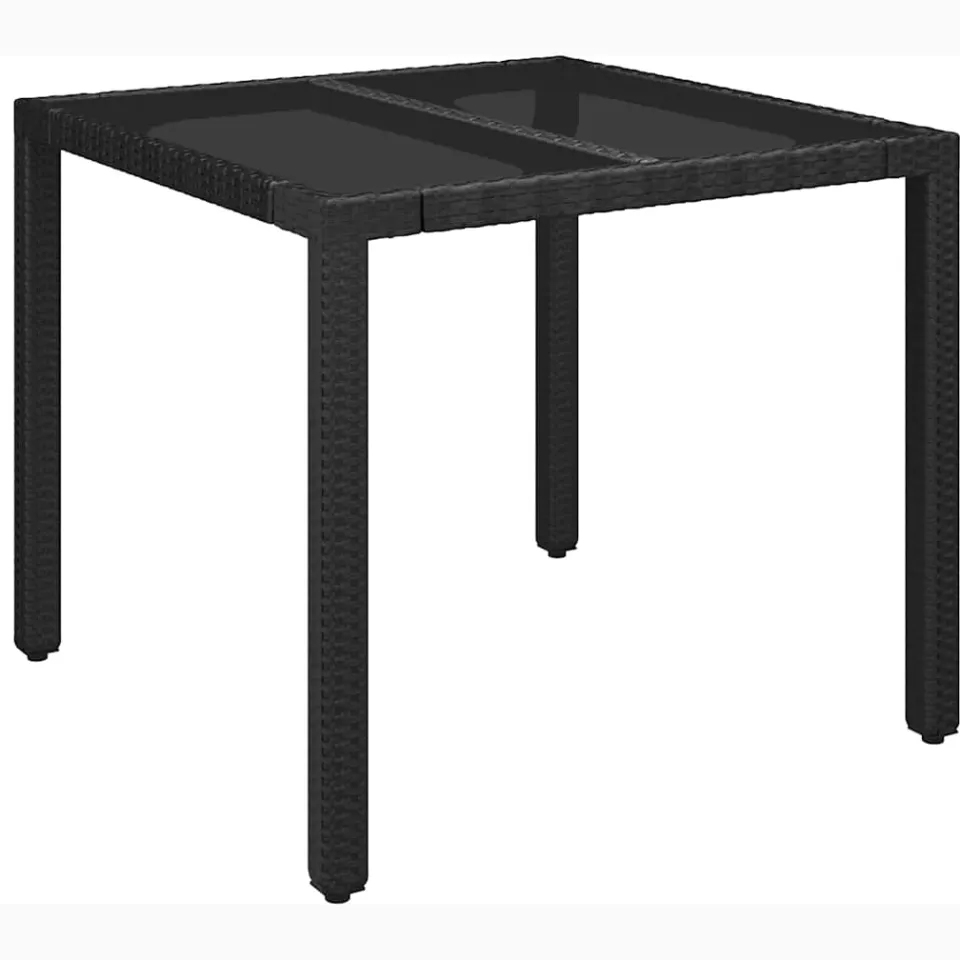 vidaXL 5-delige Tuinset met kussens poly rattan zwart, foto 3