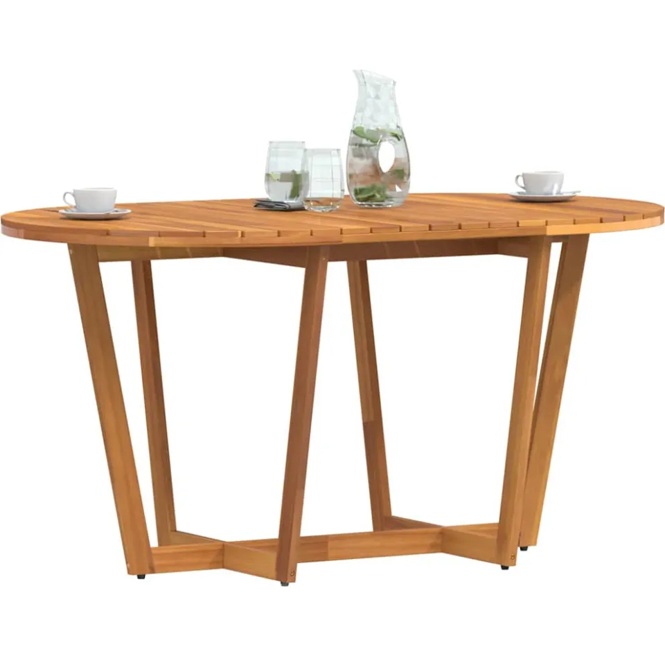 vidaXL Tuintafel ovaal 150x90x75 cm massief acaciahout Bruin