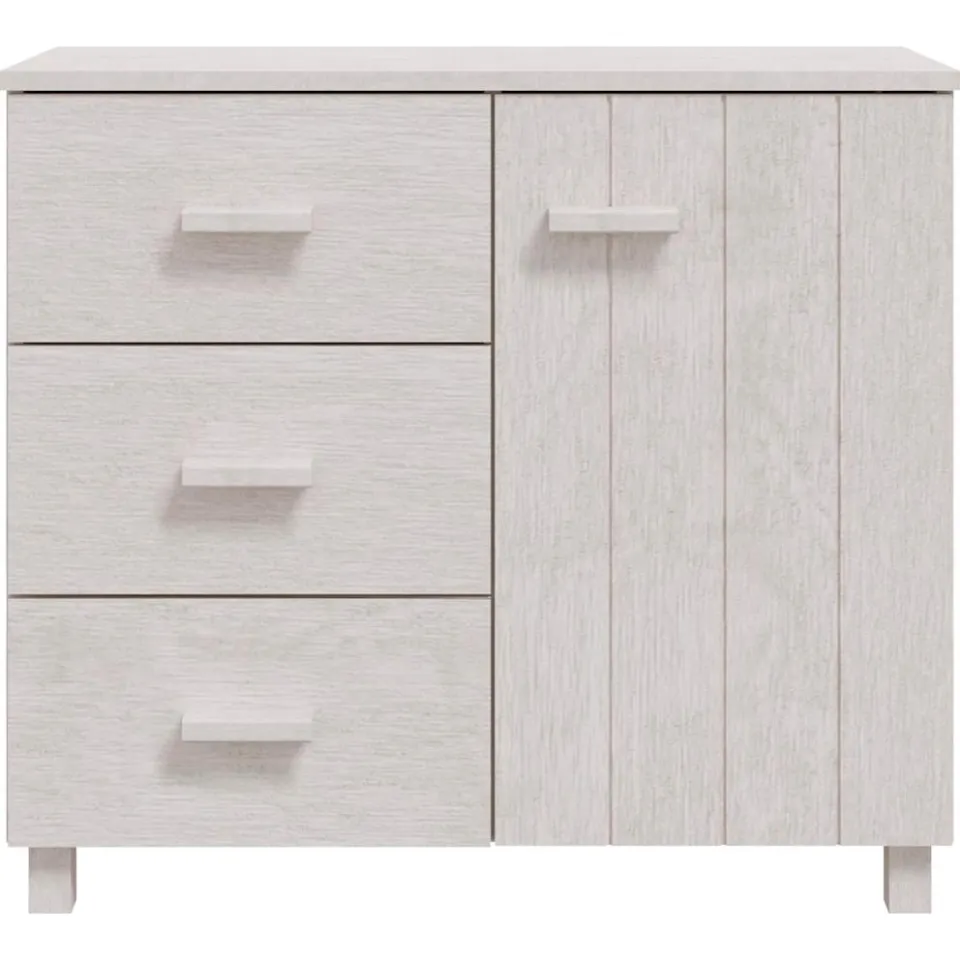 vidaXL Dressoir HAMAR 90x40x80 cm massief grenenhout wit, foto 4