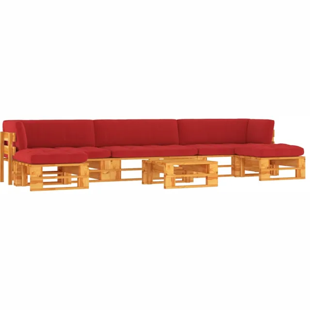 vidaXL 6-delige Loungeset pallet honingbruin geïmpregneerd grenenhout