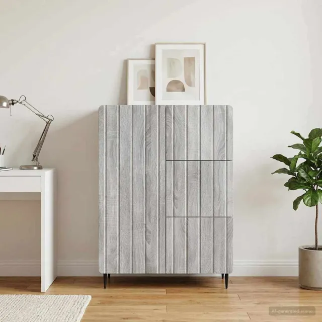 vidaXL Dressoir Grijs sonoma 66 x 34,5 x 92 cm Bewerkt hout