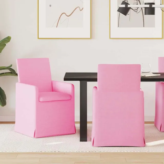 vidaXL Eettafelstoelen 2 st Stof Roze 57 x 68 x 94 cm, foto 2