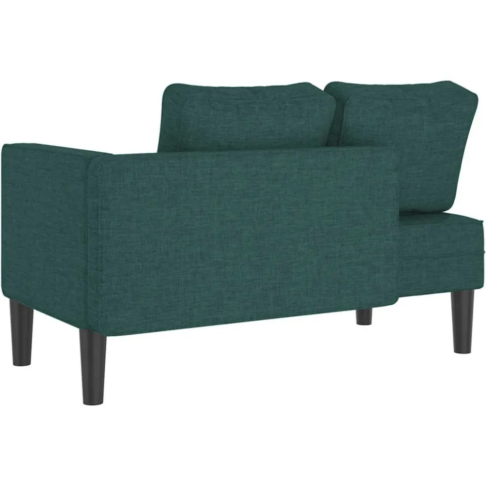 vidaXL Chaise longue met kussens stof donkergroen groen, foto 4