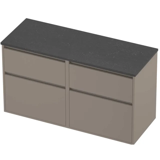 Proline Deck Badmeubelset Hardsteen Greeploos 120x46x67 cm Blue Stone Clay Beige