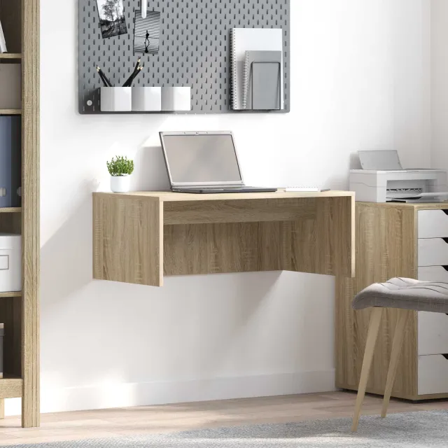 vidaXL Wandbureau Sonoma Eiken 80 x 45 x 30 cm Bewerkt hout, foto 2