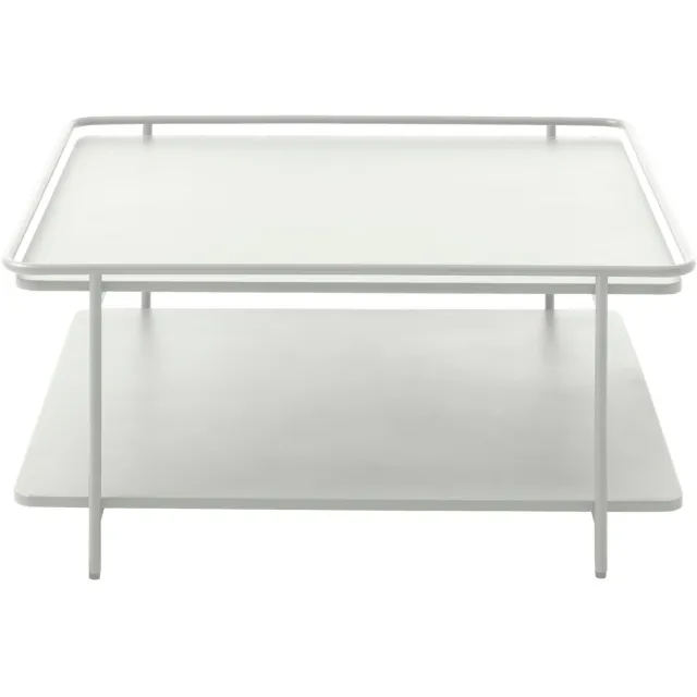 Nest of Nora Salontafel vierkant met onderblad 75x75 cm - Metaal - Wit bijzettafel