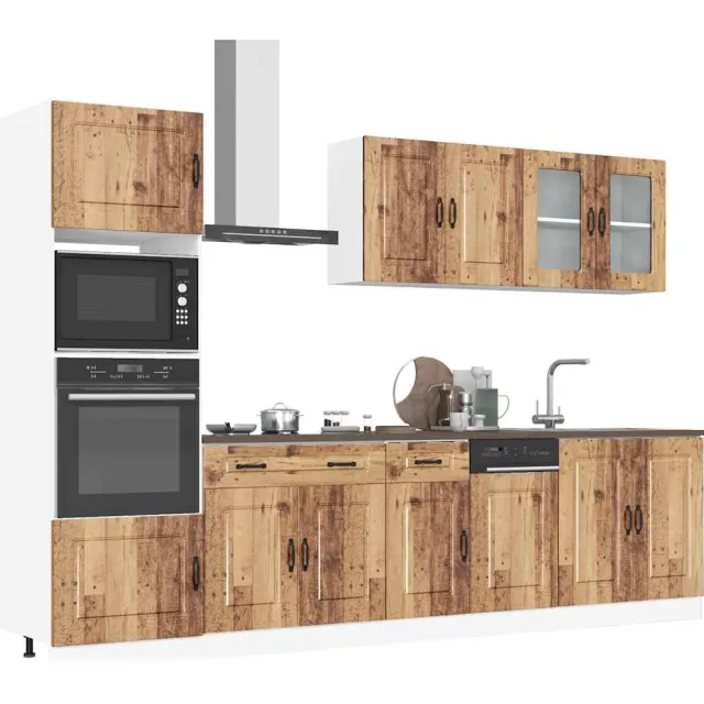 vidaXL 7-delige Keukenkastenset Kalmar bewerkt hout oud houtkleurig Bruin