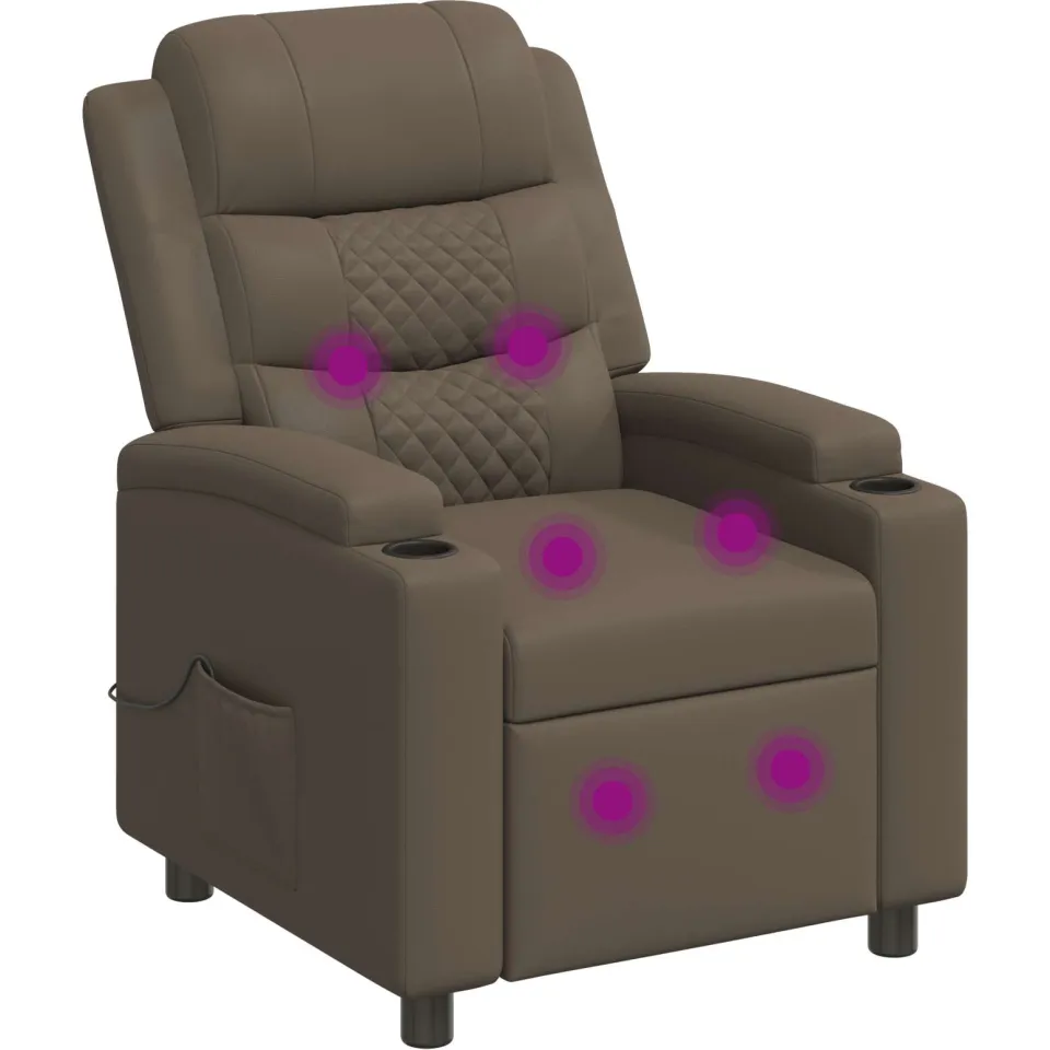 vidaXL Massage-relaxstoel Grijs 75 x 93 x 98 cm Stof, foto 3
