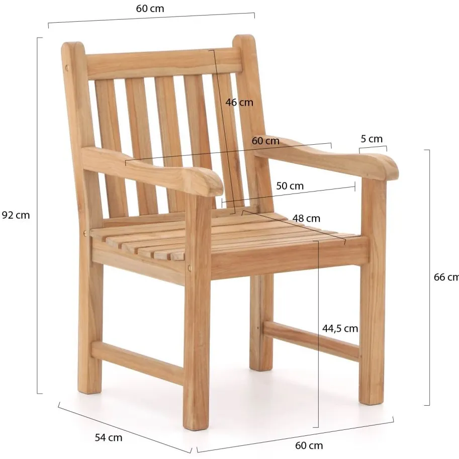 Sunyard Furniture Sunyard Wales/Liverpool 160cm dining tuinset 5-delig Bruin