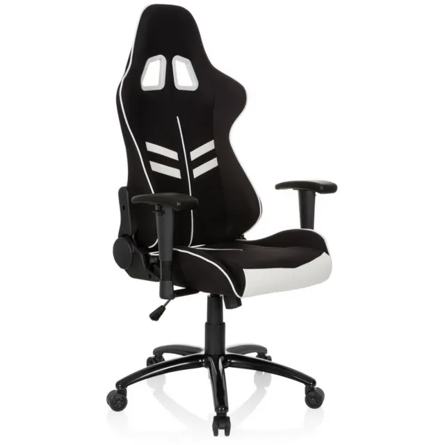 hjh office Gaming Stoel LEAGUE PRO I Stof / kunstleder zwart / wit hjh OFFICE