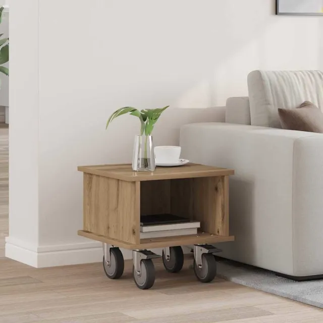 vidaXL TV-standaard 37 x 35 x 35 cm Artisan Eiken Bewerkt hout Bruin