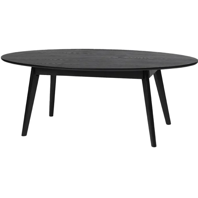 Rowico Home Yumi ovale houten salontafel zwart - 130 x 65 cm