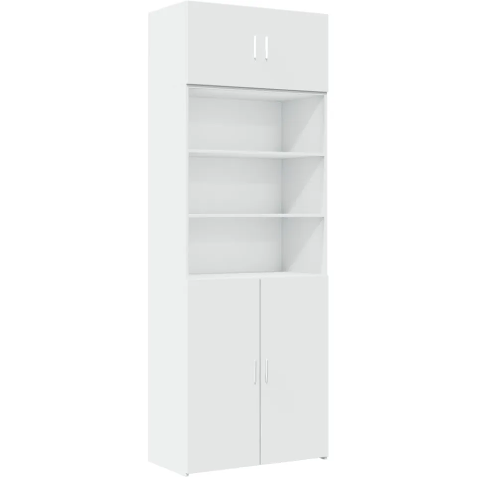 vidaXL Opbergkast 80x42,5x225 cm bewerkt hout wit, foto 3