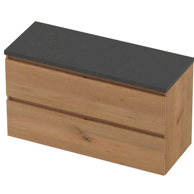 Basic-Line Deck 46 Badmeubelset Greeploos 120x46x66 cm D46BSCWO120 Whisky Oak Blue Stone Grijs