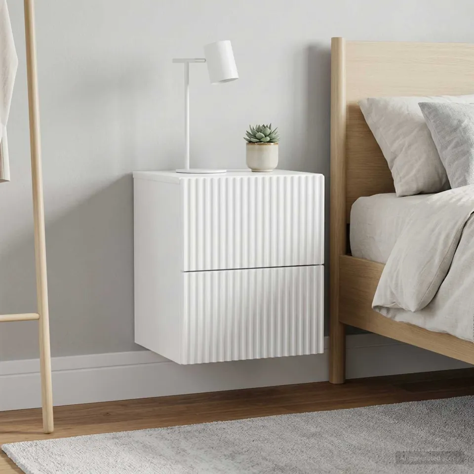 vidaXL Wandbeugel Bedkast 2 st Hoogglans Wit 33 x 34,5 x 40 cm, foto 4