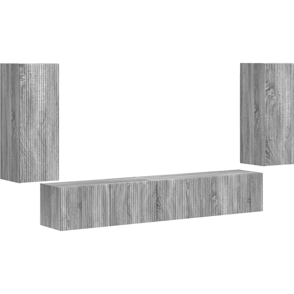 vidaXL Tv-meubelset 4 st Grijs Sonoma Bewerkt hout, foto 3
