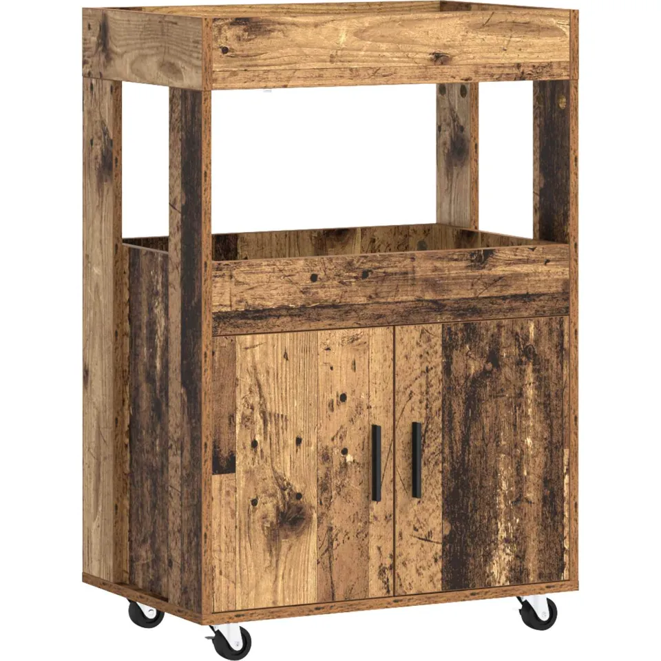 vidaXL Bar Kar Oud hout 60 x 39,5 x 89 cm Bewerkt hout bruin, foto 3