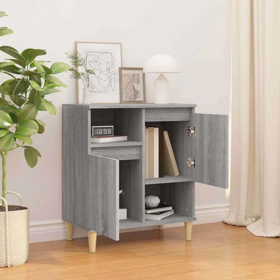 vidaXL Dressoir 60x35x70 cm bewerkt hout grijs sonoma eikenkleurig, foto 3