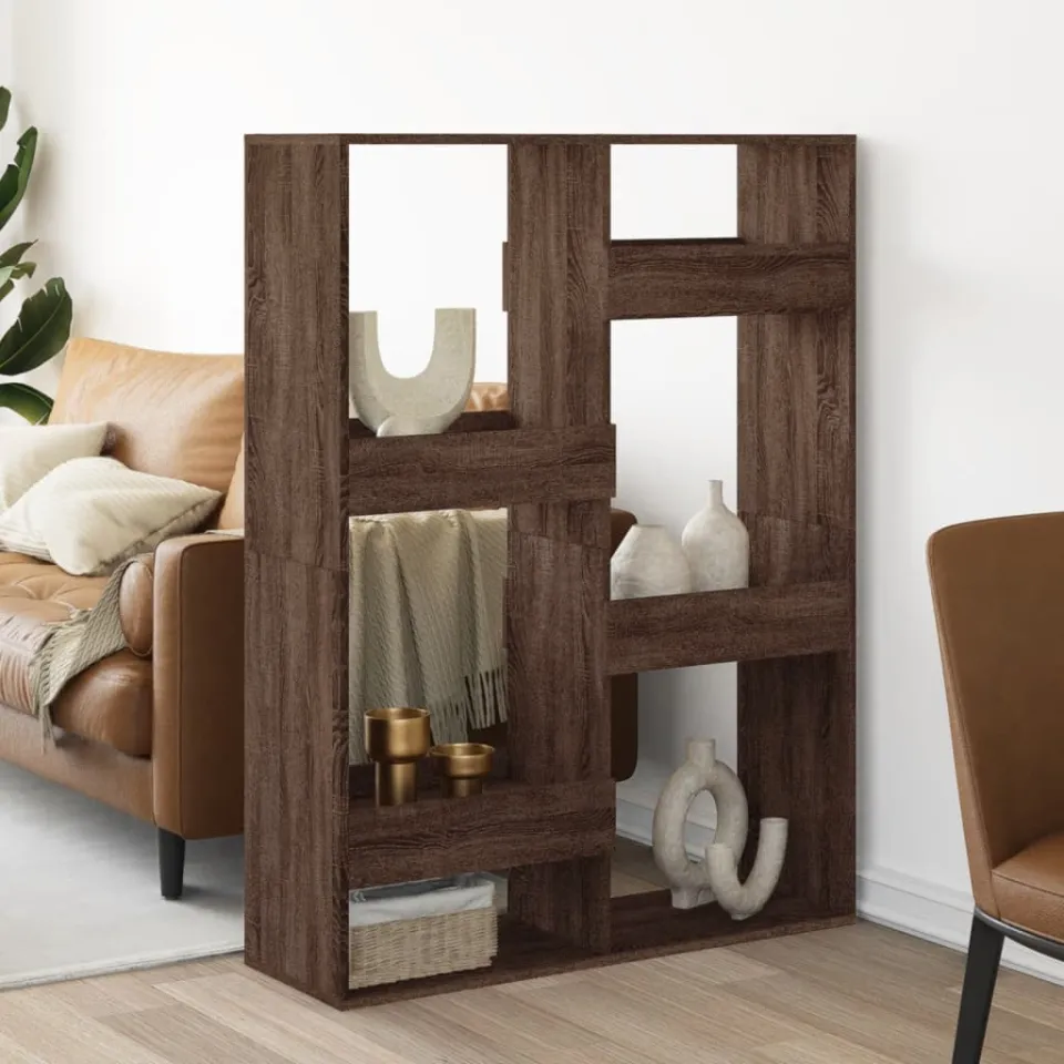 vidaXL Kamerscherm 100x33x135 cm bewerkt hout bruin eikenkleurig, foto 2
