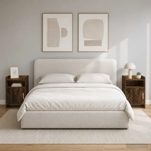 vidaXL Nachtkastjes 2 st Gerookt eiken 40 x 36 x 60 cm Bewerkt hout, foto 2